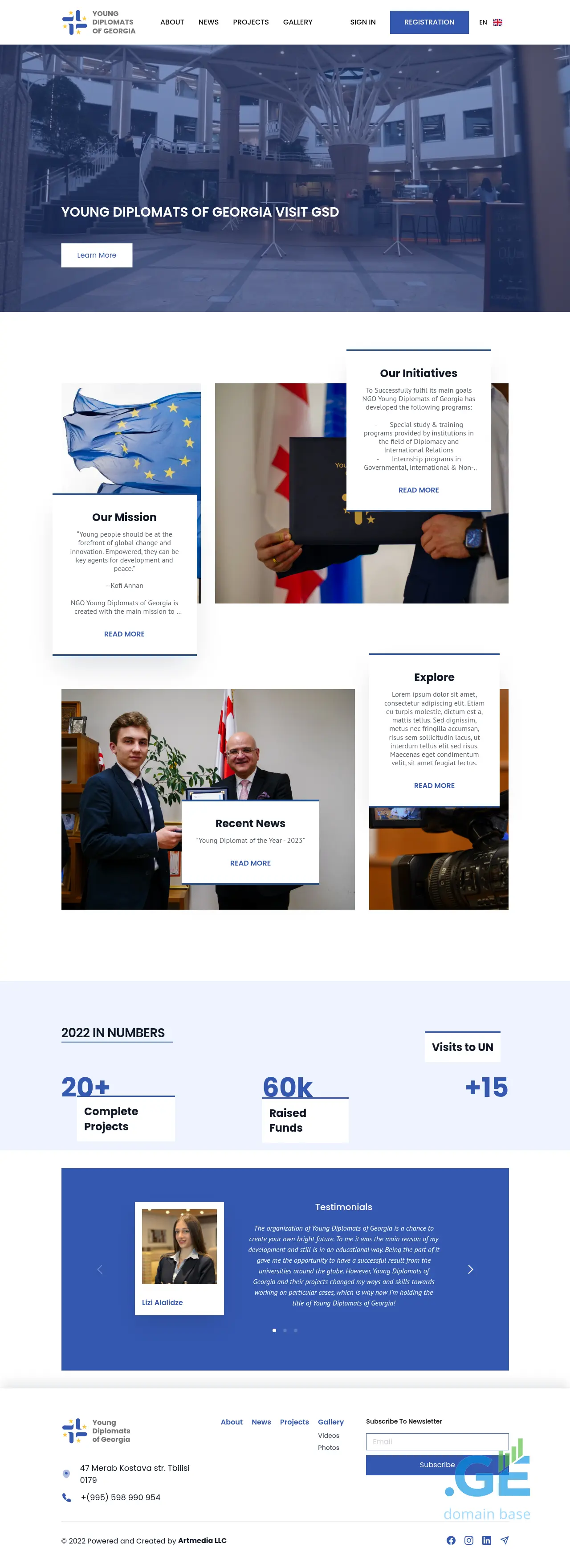 Screenshot of the site diplomats.ge at 2025-10-05