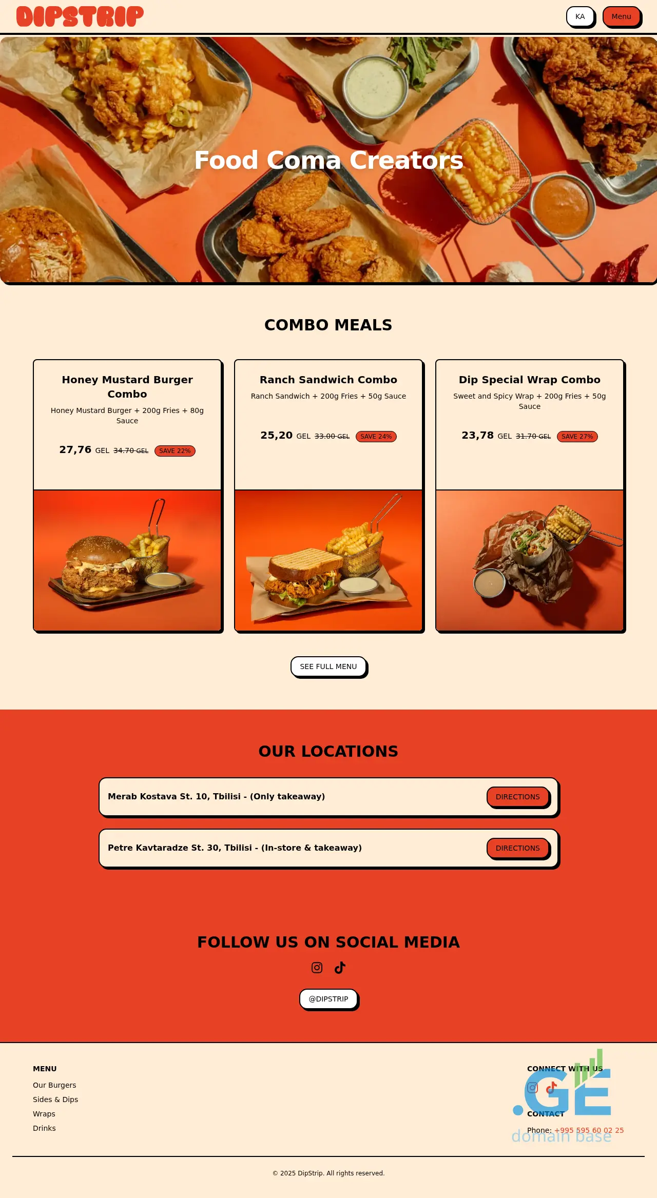 Screenshot of the site dipstrip.ge at 2025-10-05