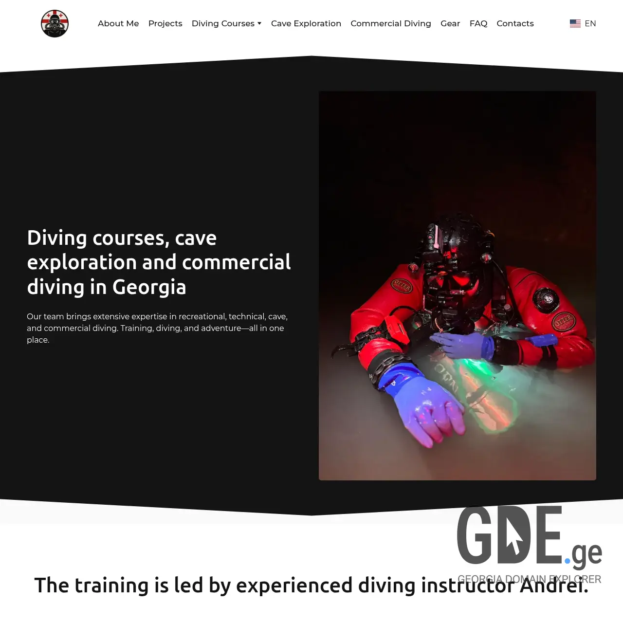 Screenshot of the site divers.ge at 2025-12-07