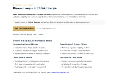 Screenshot of divorcelawyer.ge