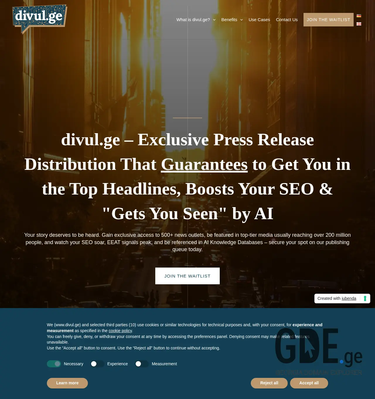 Screenshot of the site divul.ge at 2025-11-30