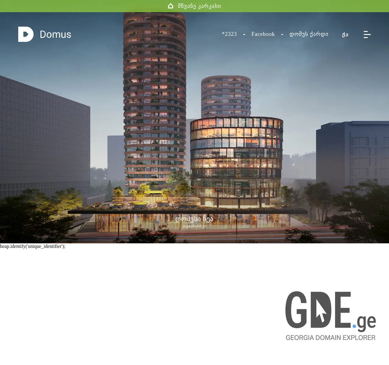 Screenshot of the site domusi.ge at 2025-11-26