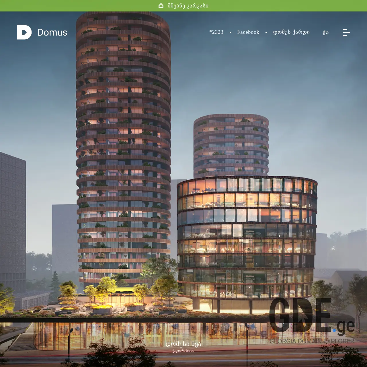 Screenshot of the site domusi.ge at 2025-12-19