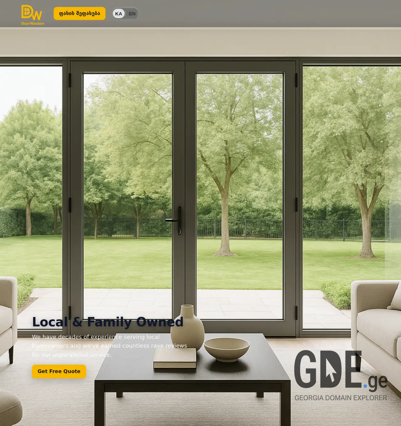 Screenshot of the site doorwindow.ge at 2025-12-06