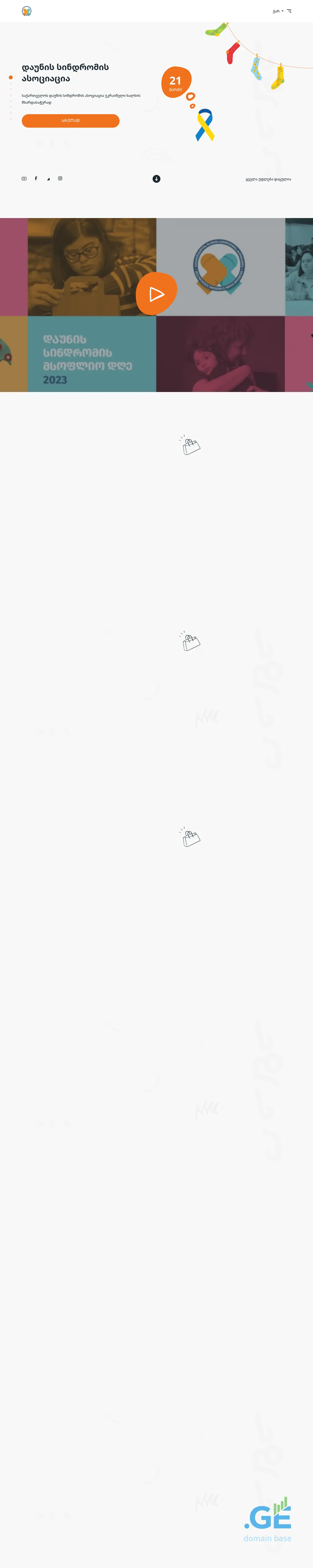 Screenshot of the site downsyndrome.ge