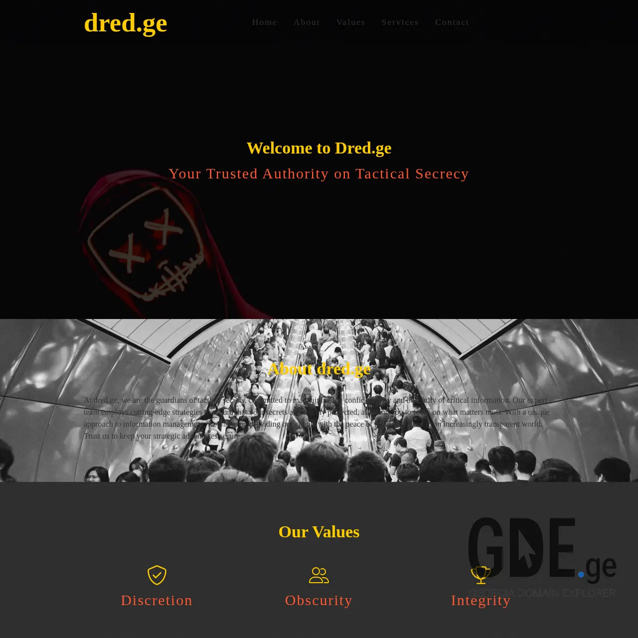Screenshot of the site dred.ge at 2026-02-28