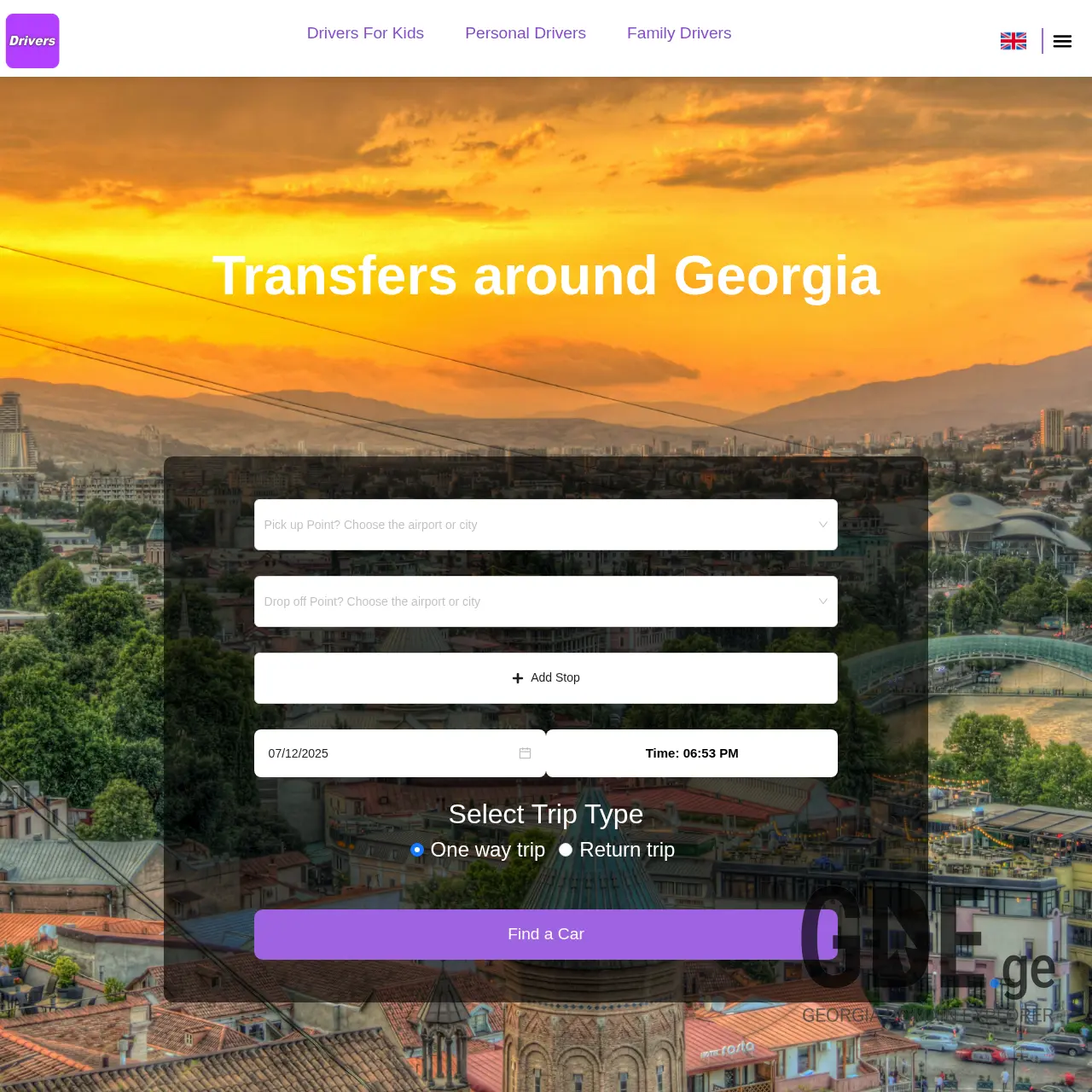 Screenshot of the site driversonline.ge at 2025-12-07