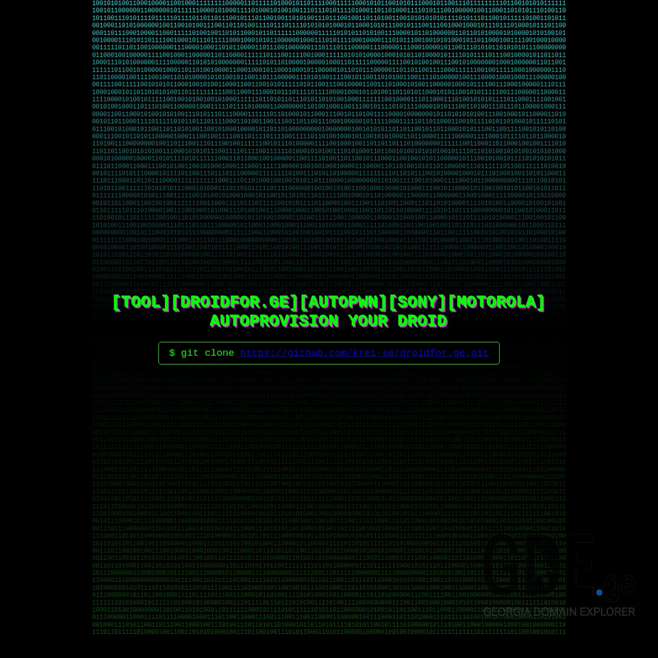 Screenshot of the site droidfor.ge at 2025-12-07