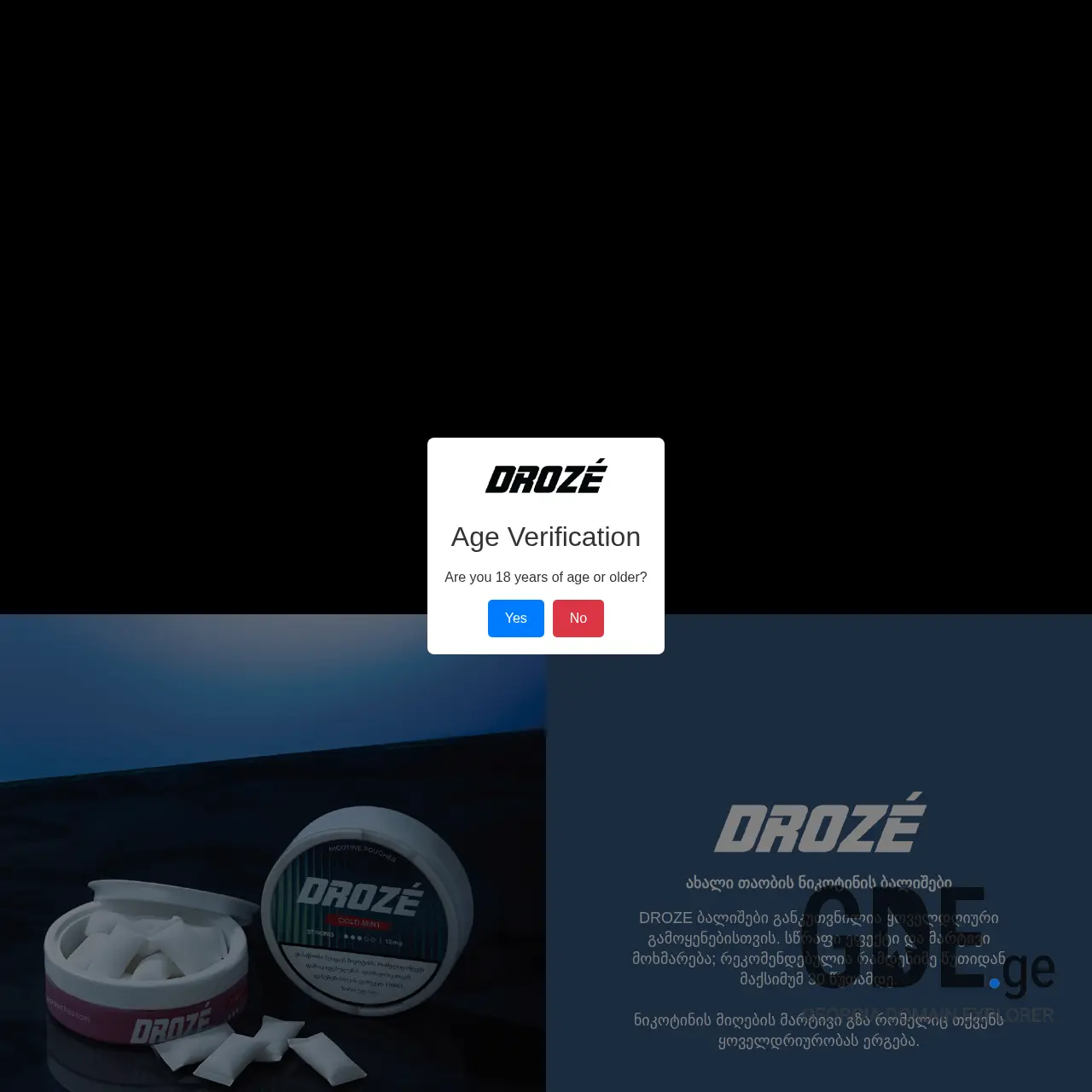 Screenshot of the site drozepouches.ge at 2025-12-25