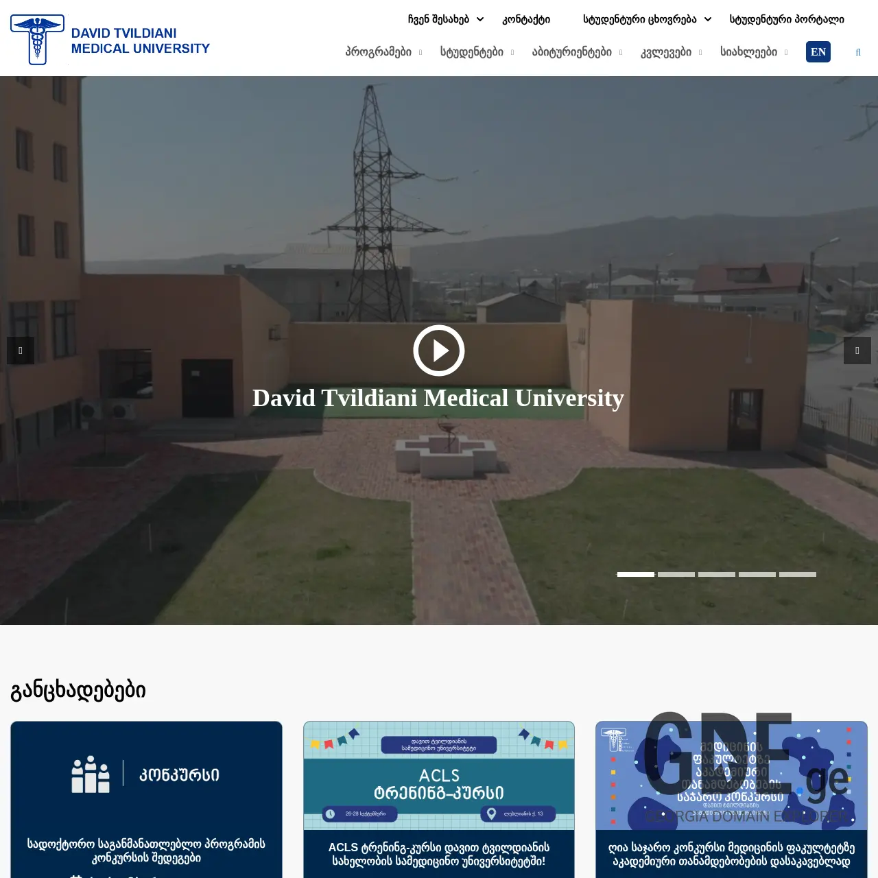 Screenshot of the site dtmu.ge at 2026-02-27