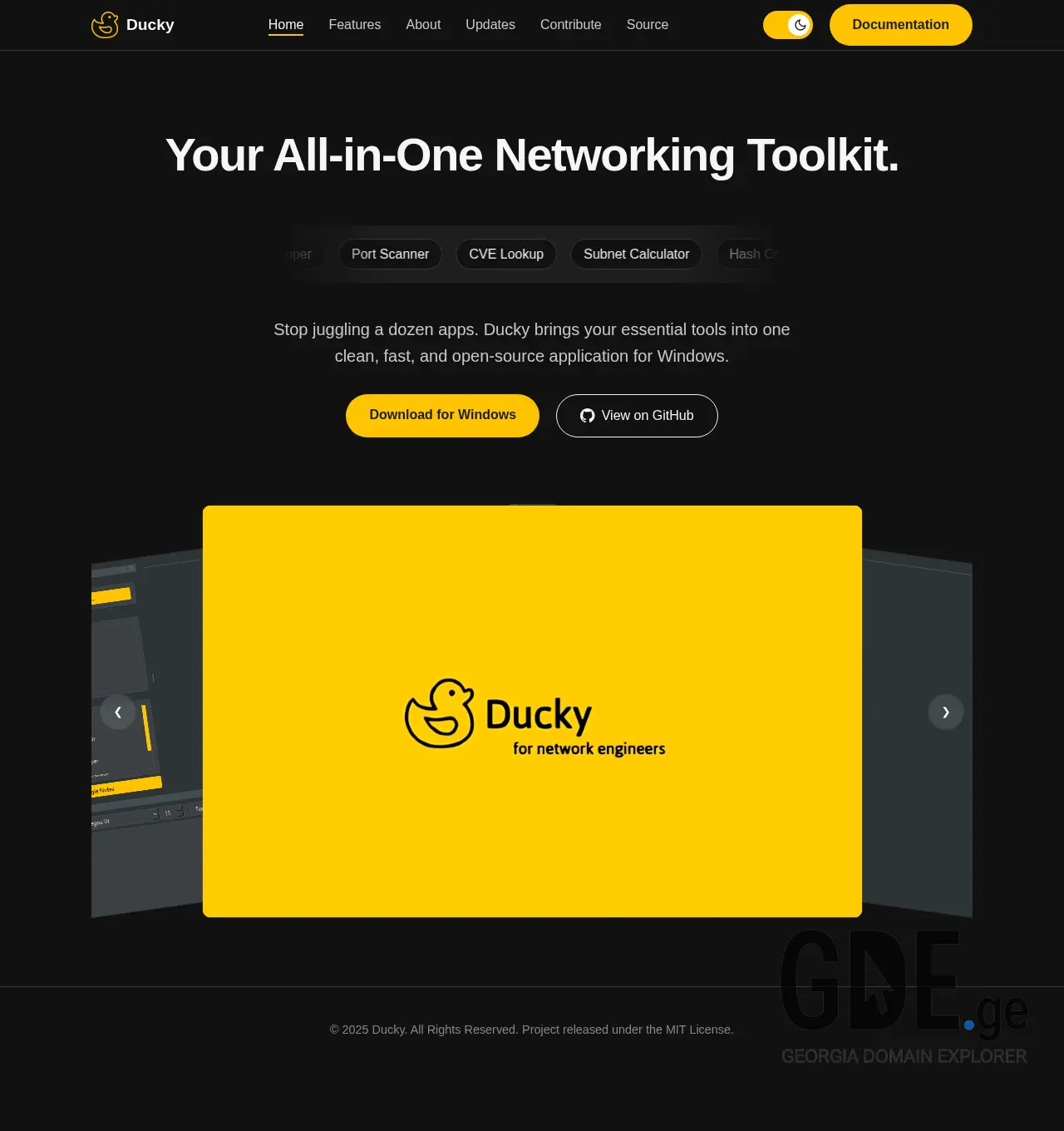 Screenshot of the site ducky.ge at 2025-11-30