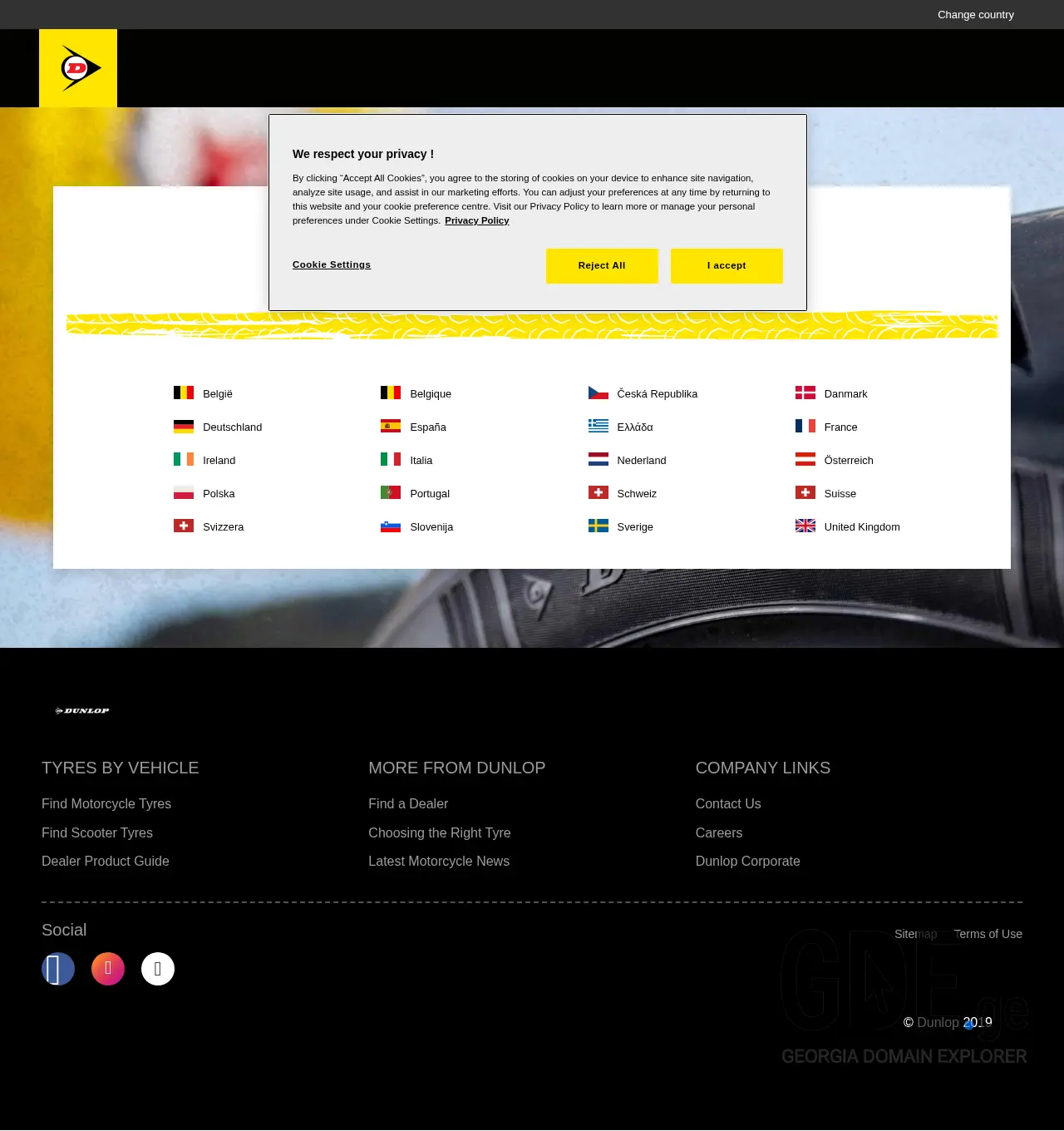 Screenshot of the site dunlopmotorcycle.ge at 2025-11-30