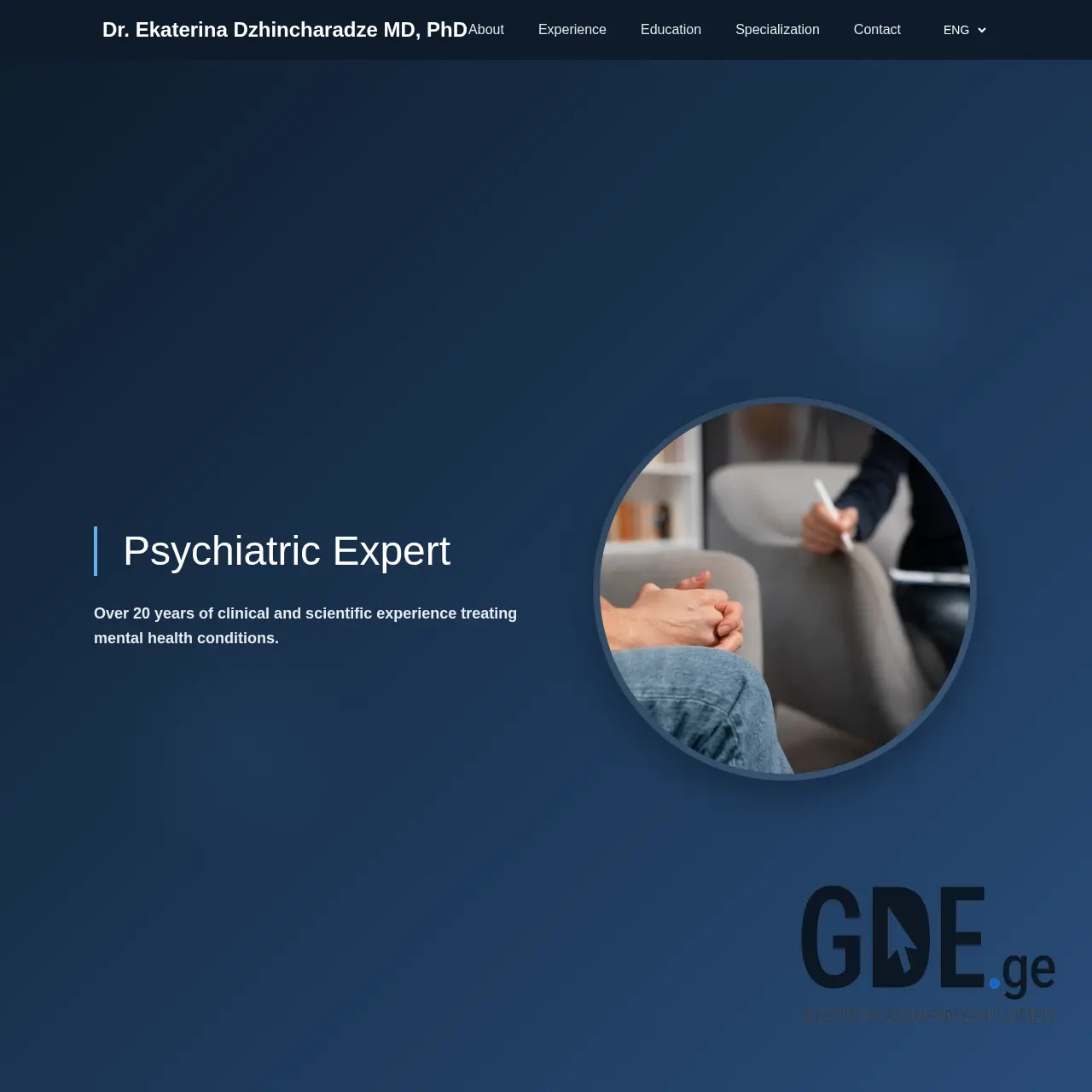 Screenshot of the site dzhincharadze.ge at 2025-12-07