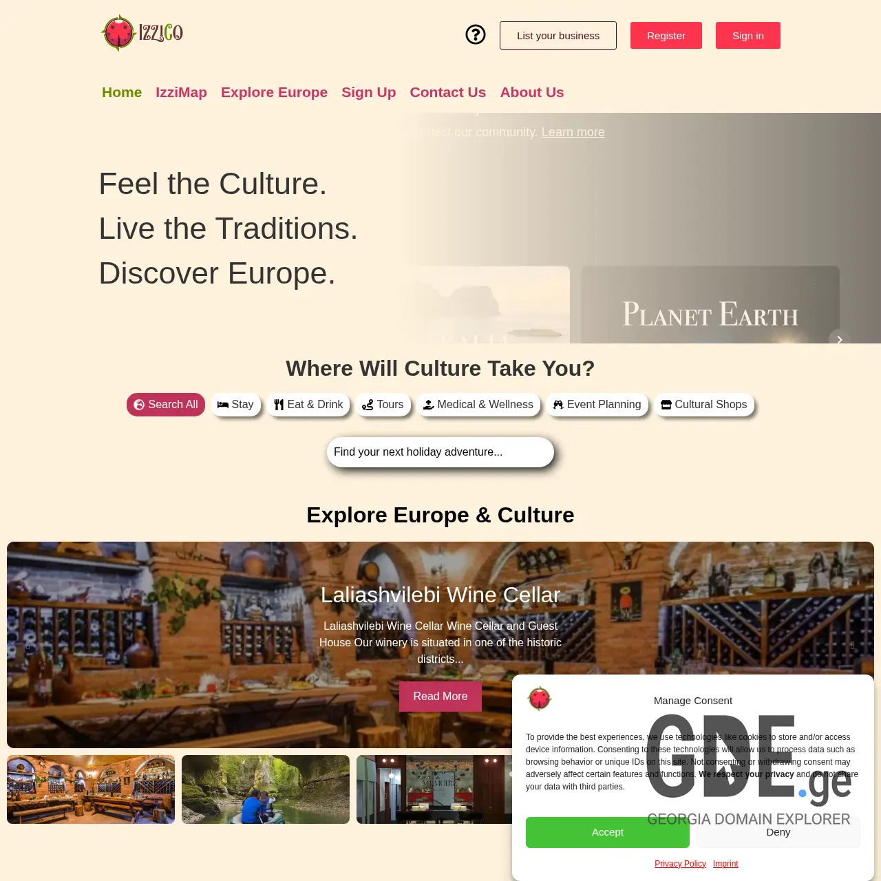 Screenshot of the site easyholidays.ge at 2025-12-07