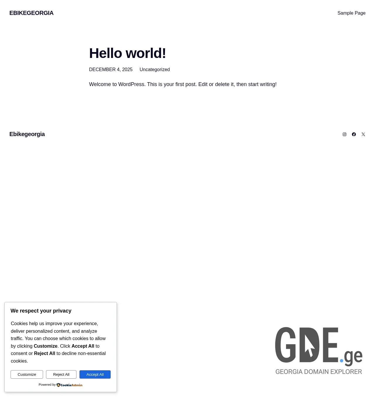 Screenshot of the site ebikegeorgia.ge at 2025-12-05