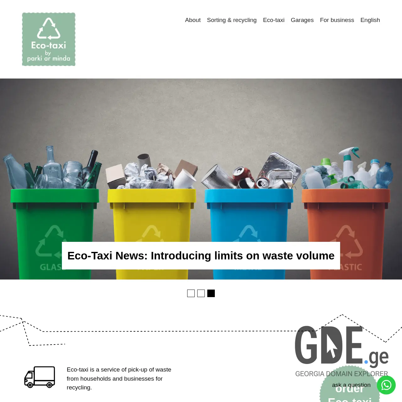 Screenshot of the site eco-taxi.ge at 2025-12-07