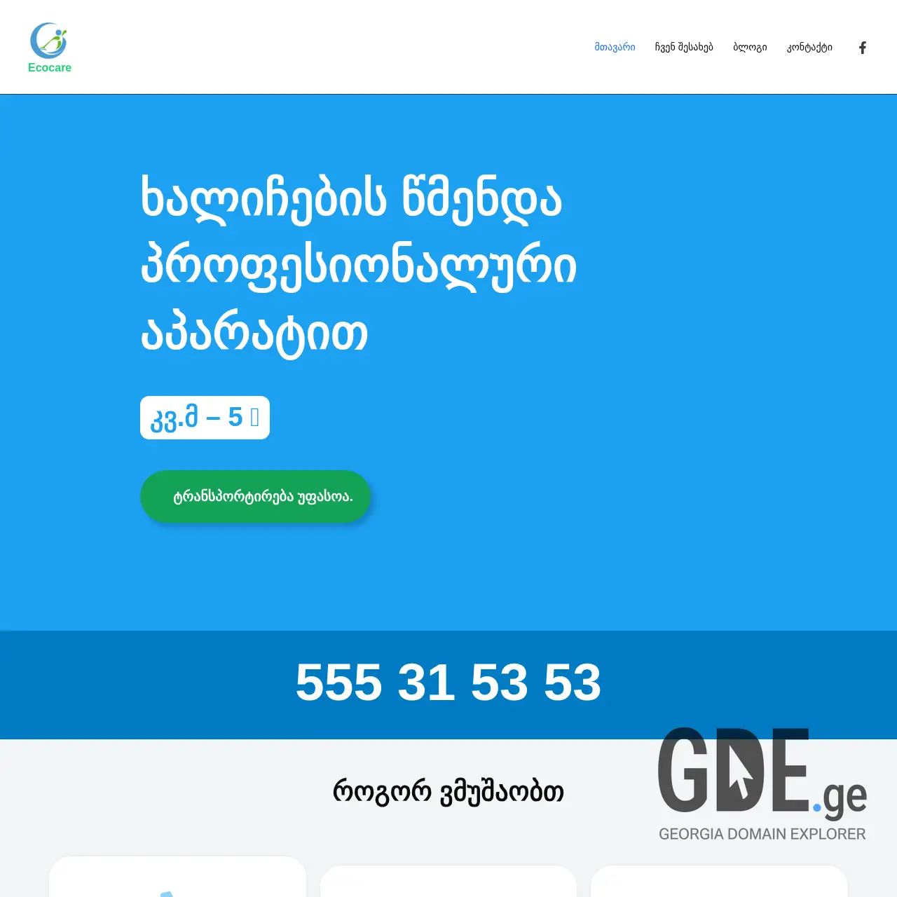 Screenshot of the site ecocare.ge at 2026-02-25