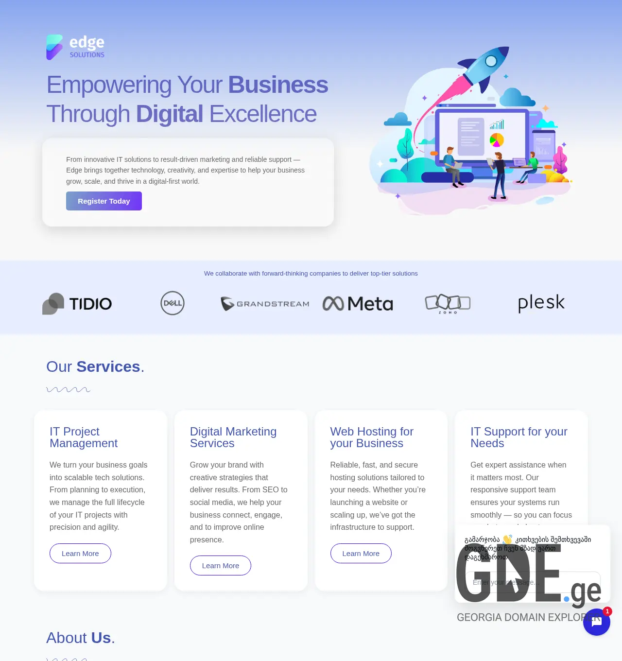 Screenshot of the site edge.ge at 2025-12-02