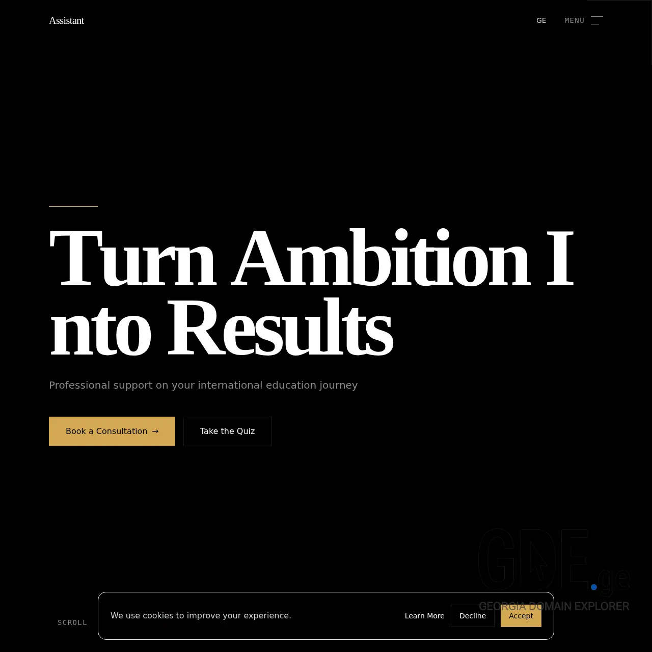 Screenshot of the site eduassistant.ge at 2026-01-27