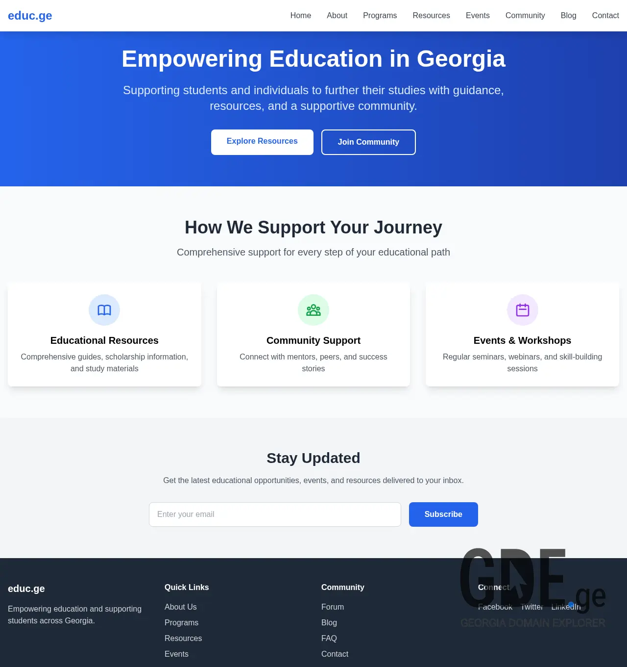 Screenshot of the site educ.ge at 2025-11-30