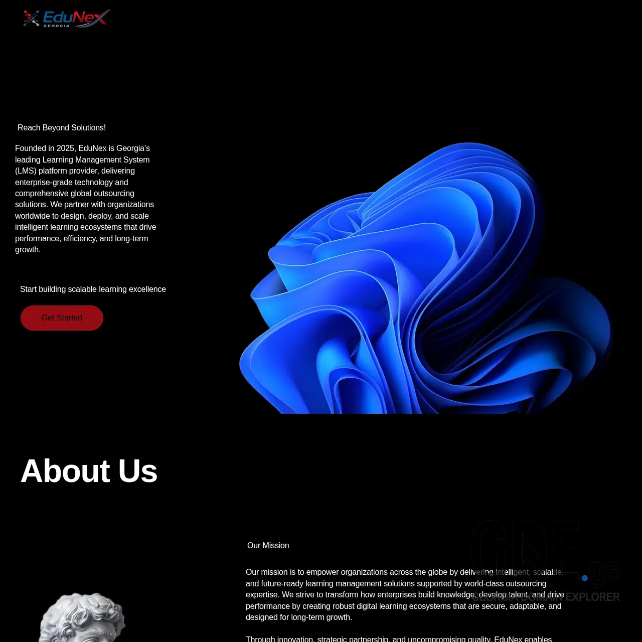 Screenshot of the site edunex.ge at 2025-12-25