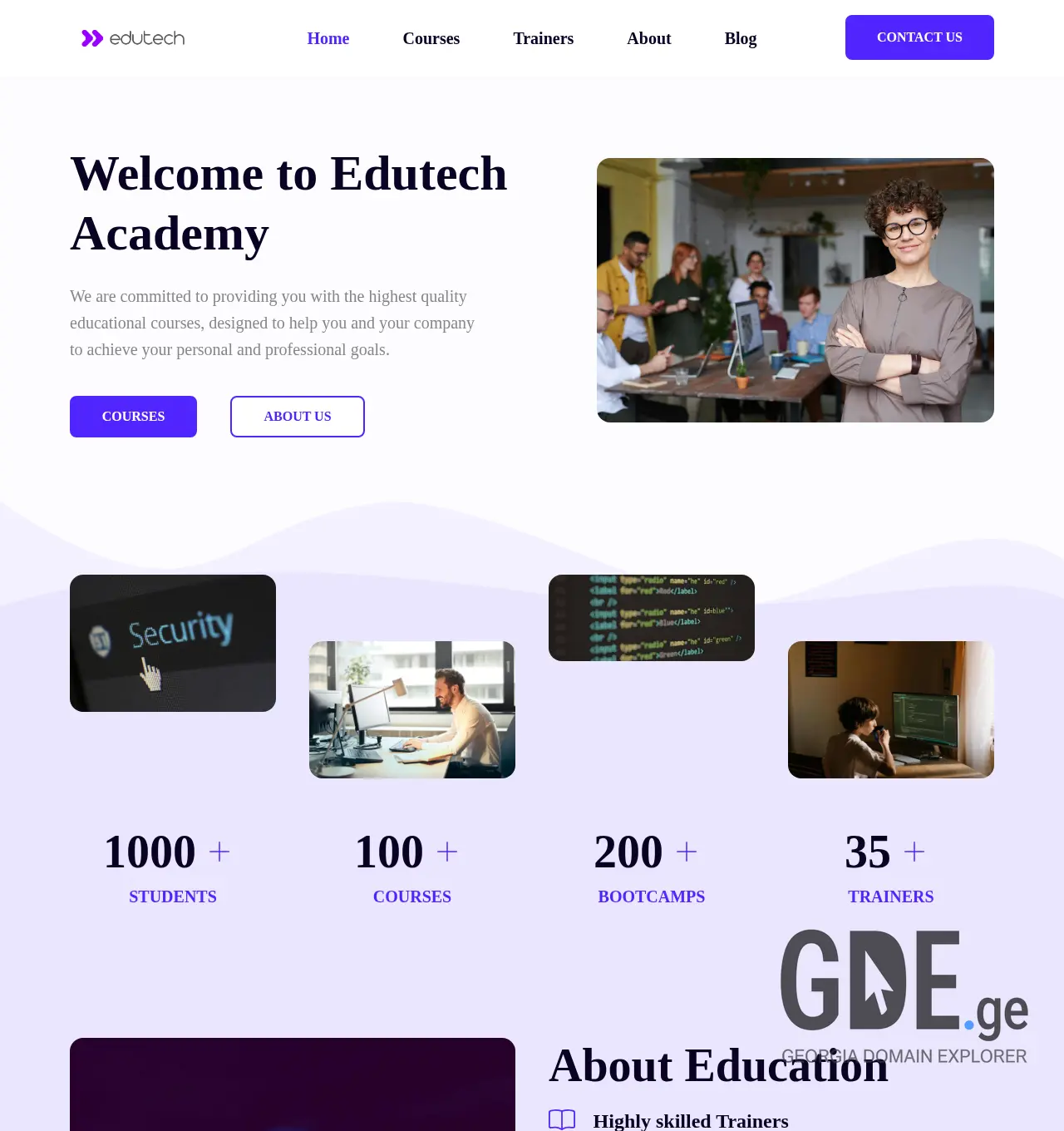 Screenshot of the site edutech.ge at 2025-12-02