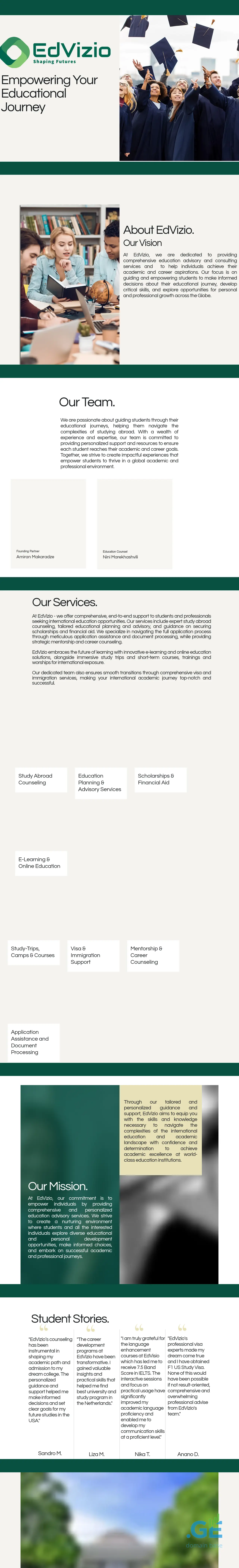 Screenshot of the site edvizio.ge