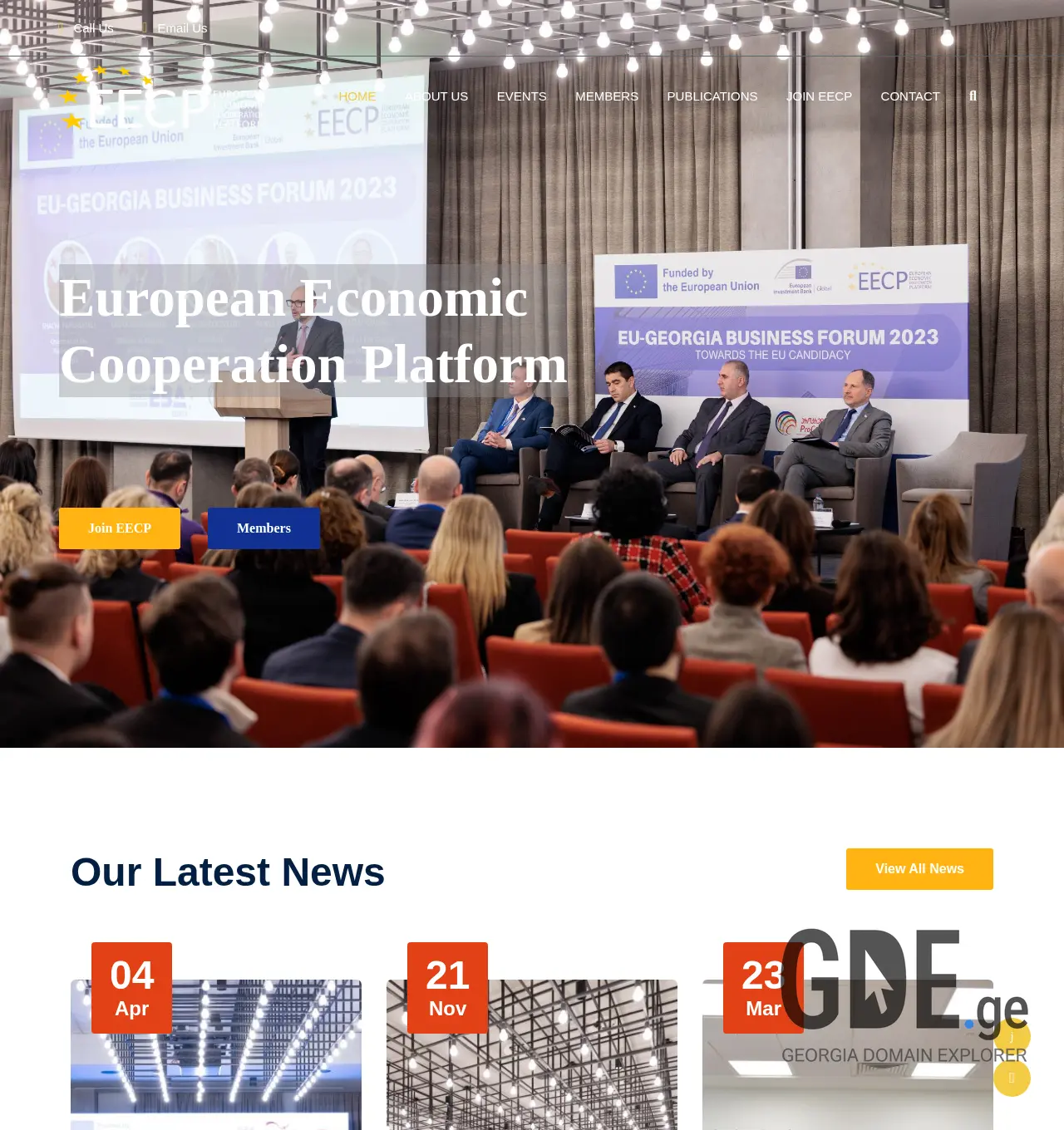 Screenshot of the site eecp.ge at 2025-11-30