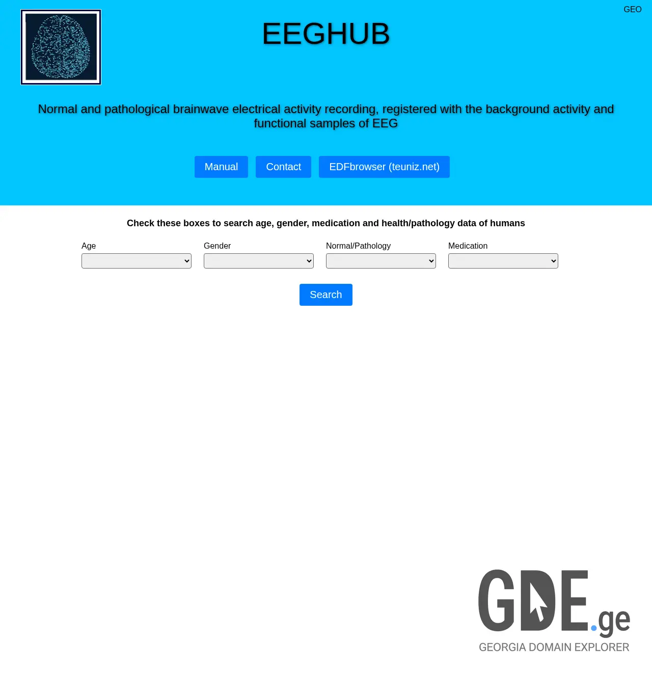 Screenshot of the site eeghub.ge at 2025-11-30