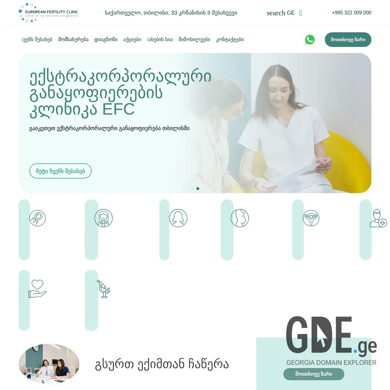 Screenshot of the site efclinic.ge at 2025-12-07