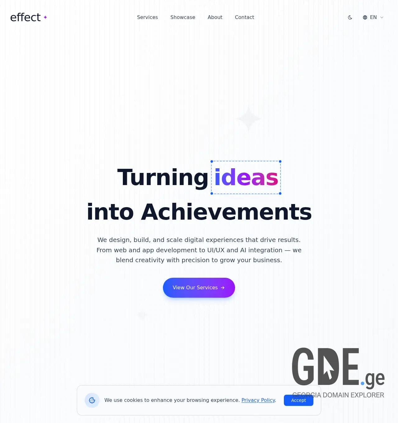 Screenshot of the site effect.ge at 2025-11-30