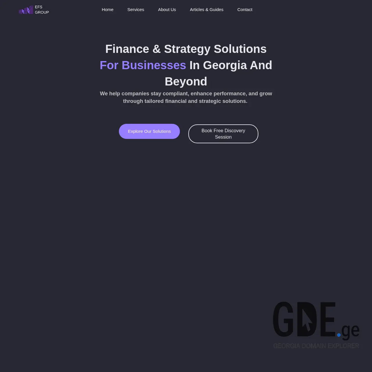 Screenshot of the site efsgroup.ge at 2025-12-07