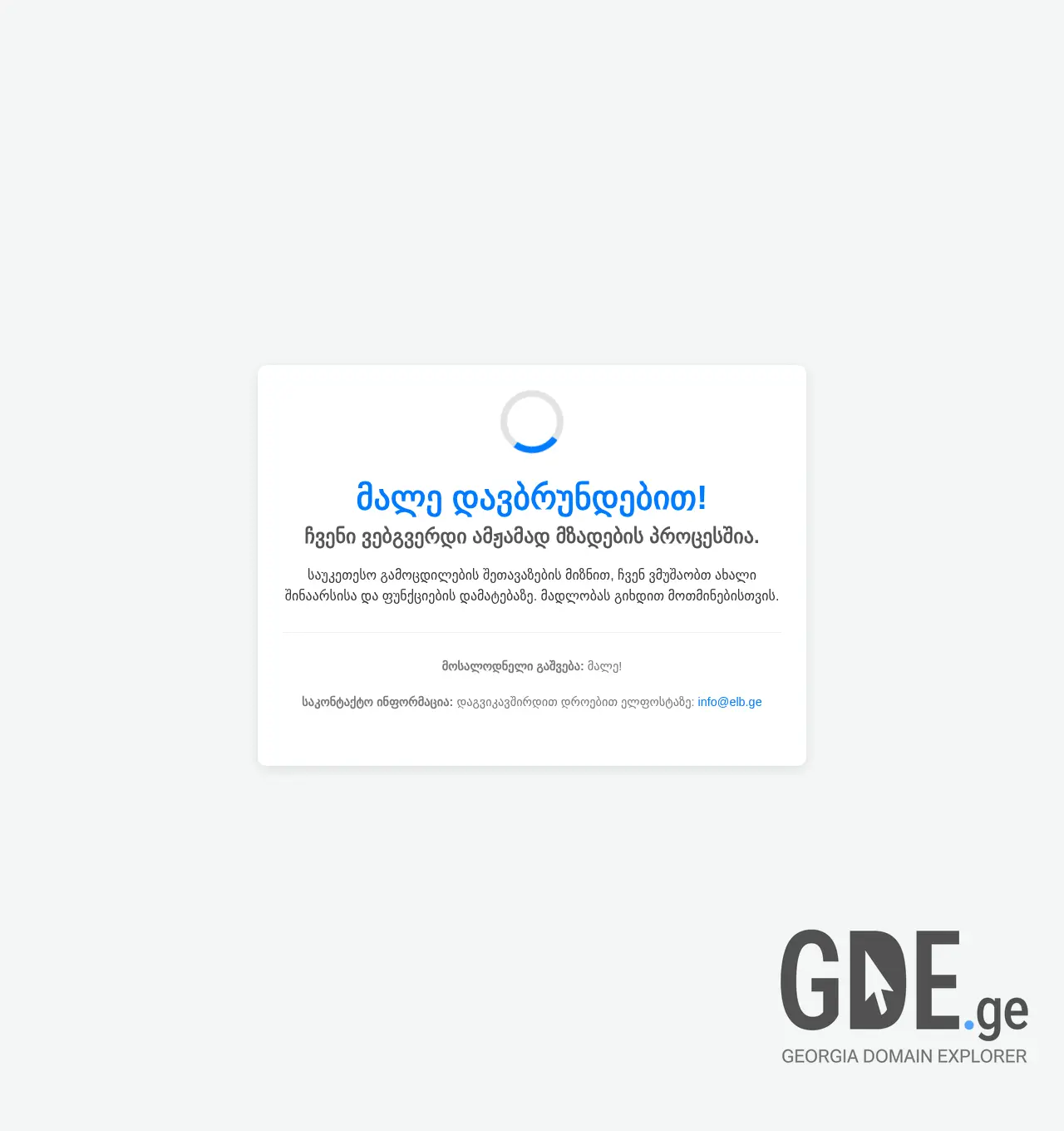 Screenshot of the site elb.ge at 2025-12-05