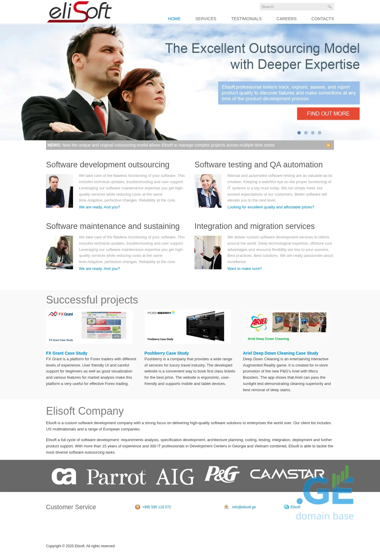 Screenshot of the site elisoft.ge at 2025-10-06