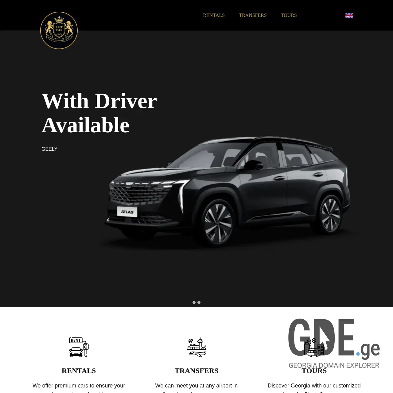 Screenshot of the site elitcar.ge at 2025-12-07