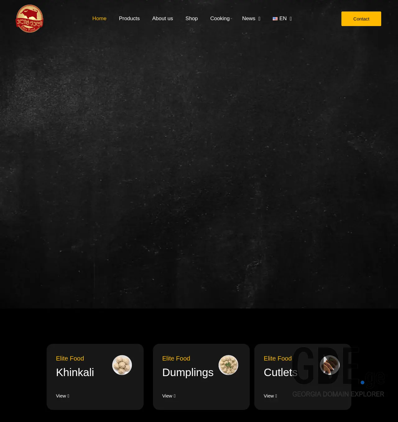 Screenshot of the site elitefood.ge at 2025-12-02