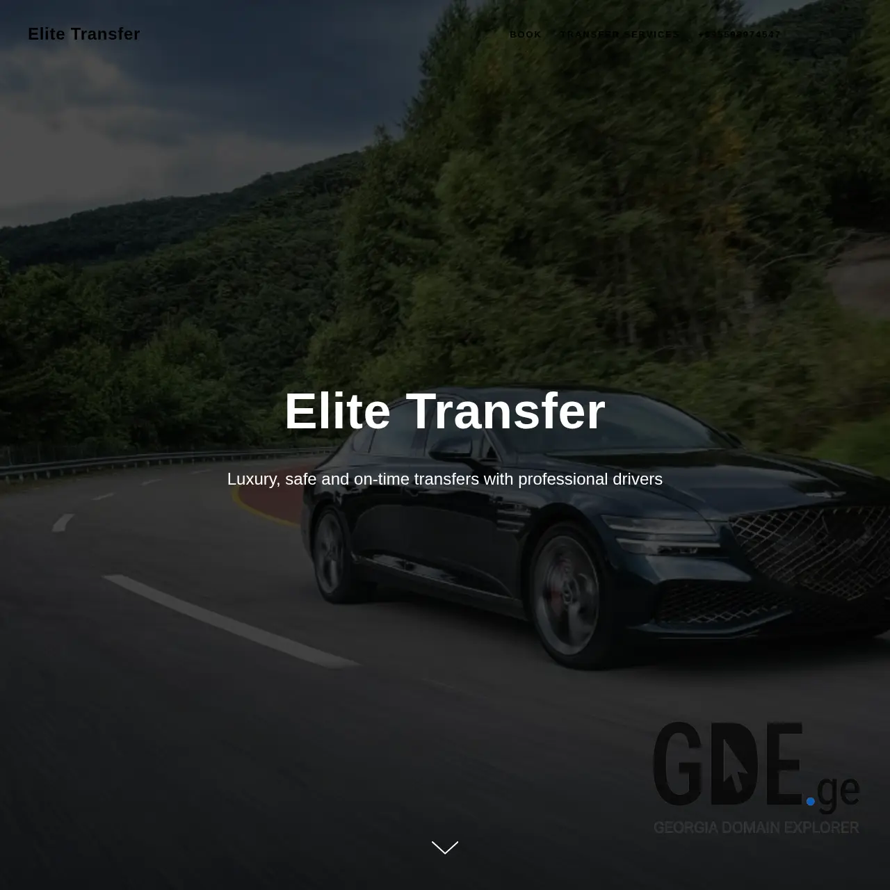 Screenshot of the site elitetransfer.ge at 2026-01-28