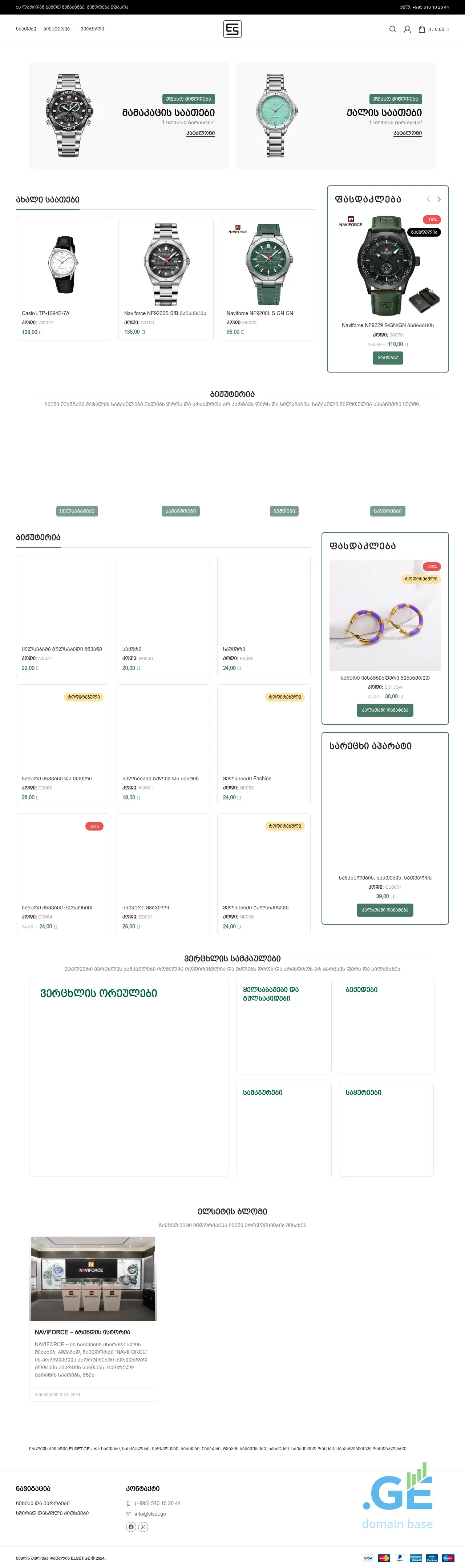 Screenshot of the site elset.ge