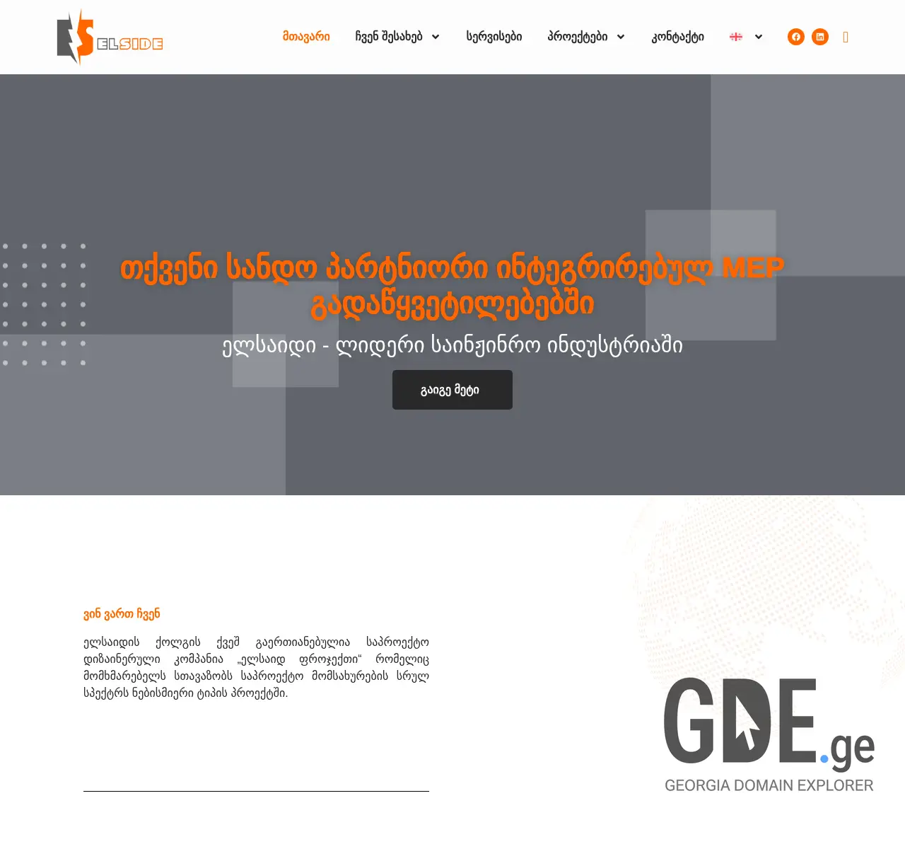 Screenshot of the site elside.ge at 2025-11-26