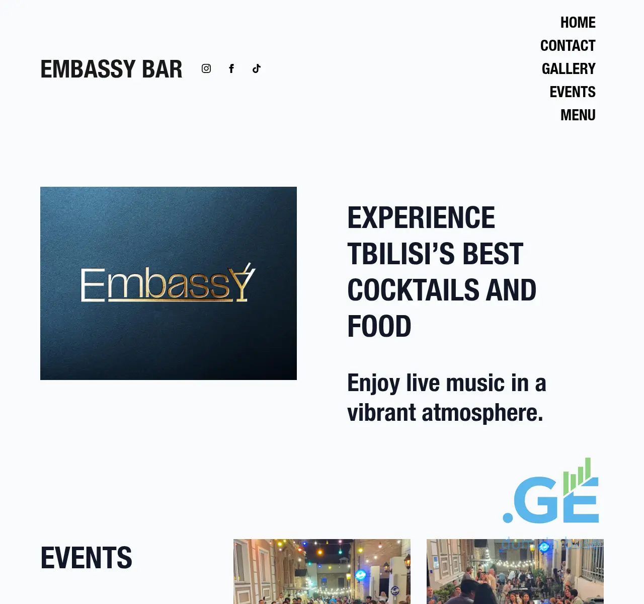 Screenshot of the site embassybar.ge at 2025-11-05