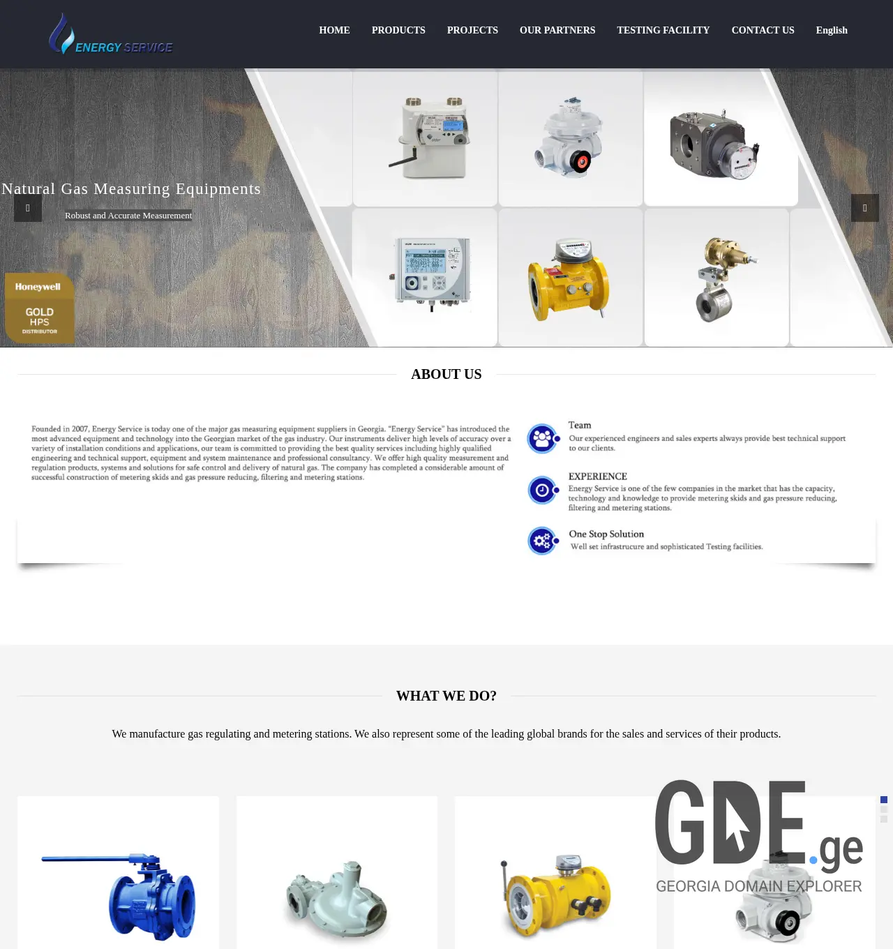 Screenshot of the site energyservice.ge at 2025-11-29