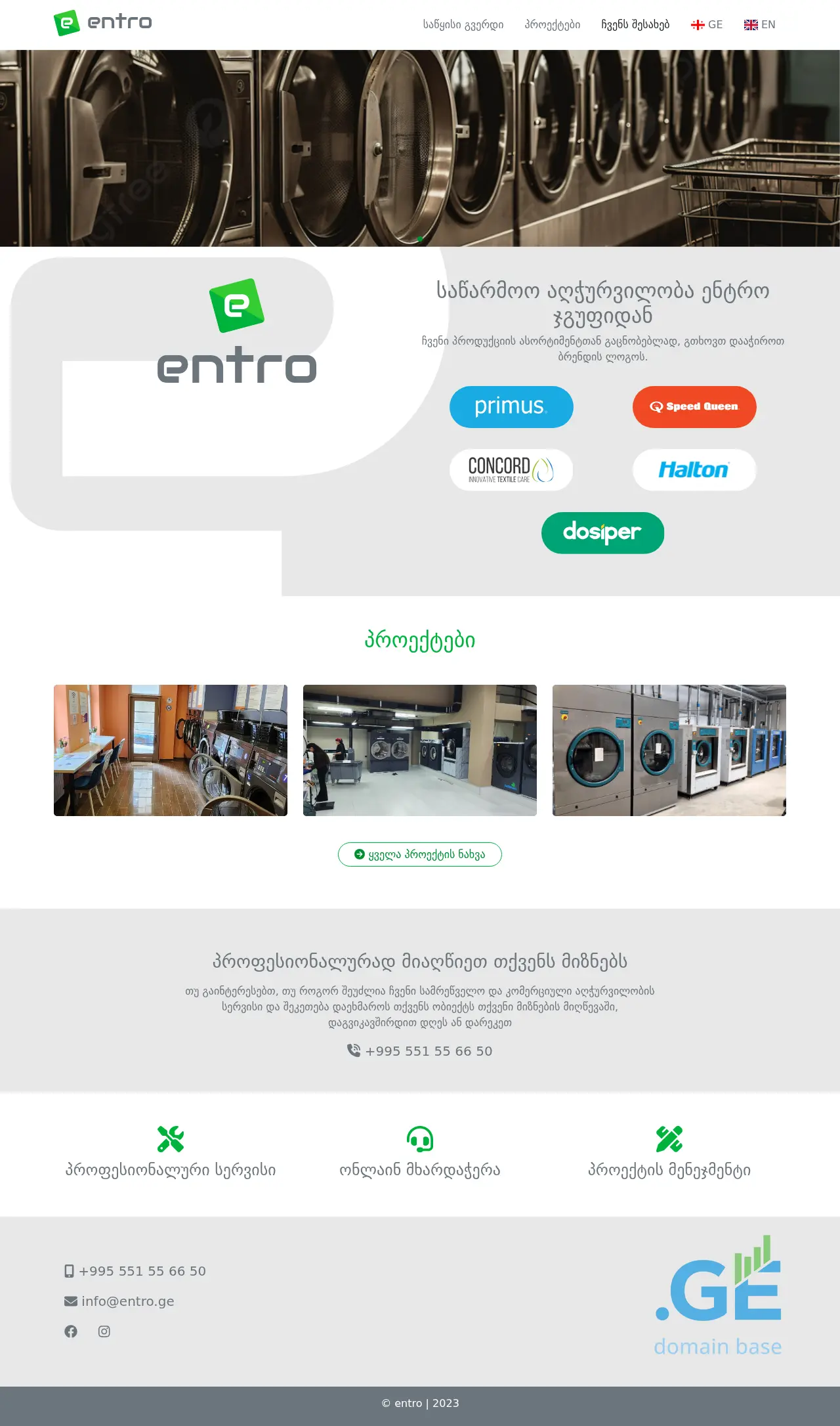 Screenshot of the site entro.ge
