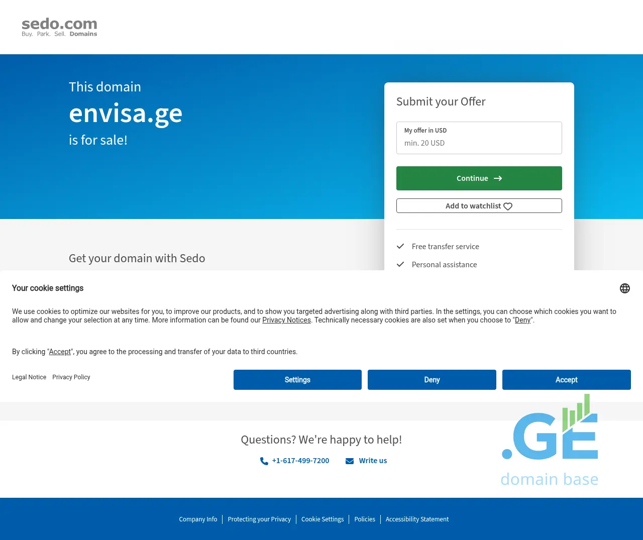 Screenshot of the site envisa.ge
