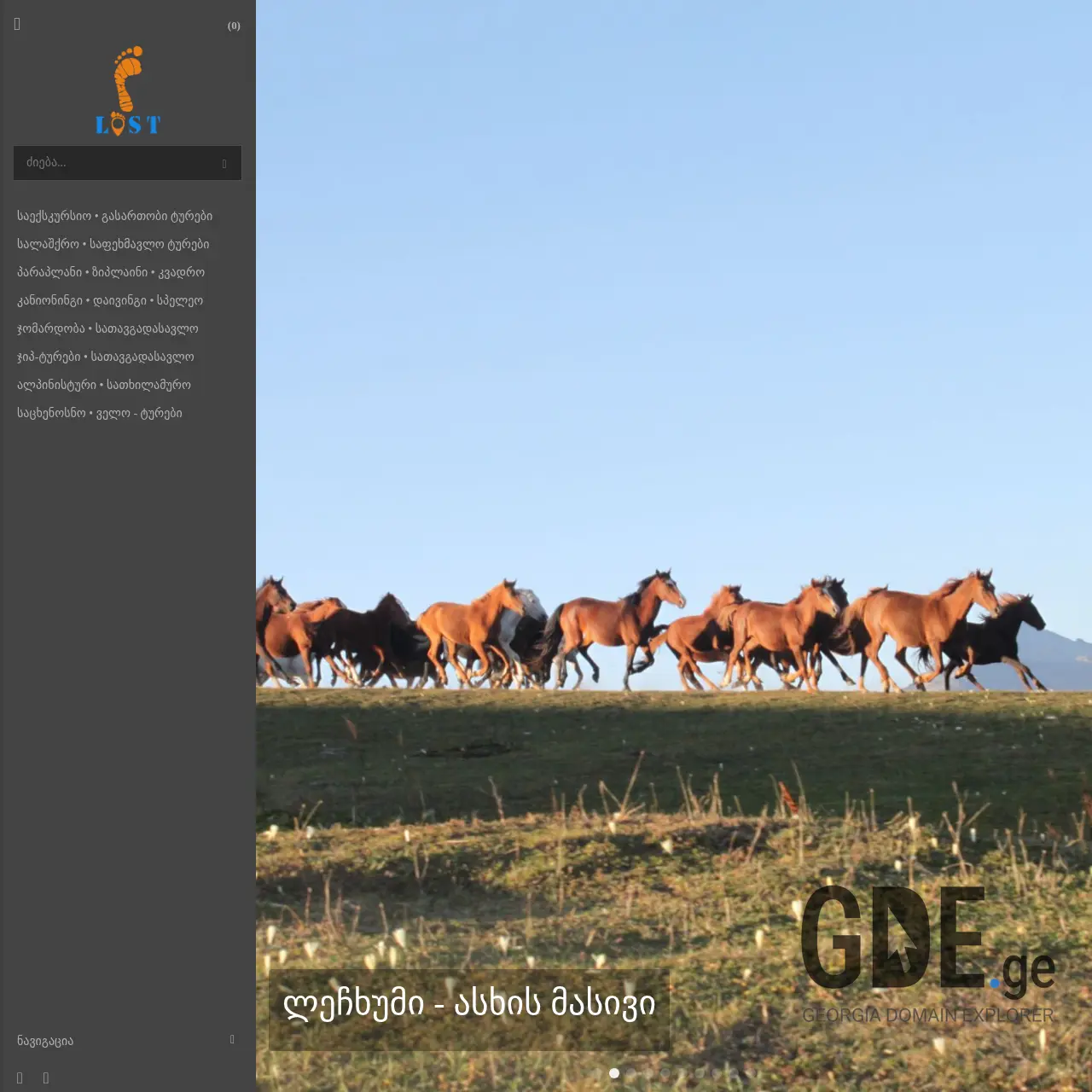 Screenshot of the site eqskursia.ge at 2026-02-27