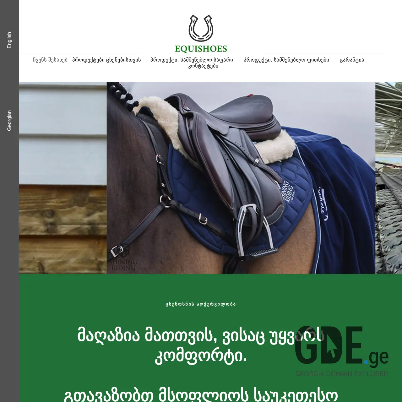 Screenshot of the site equishoes.ge at 2025-12-07