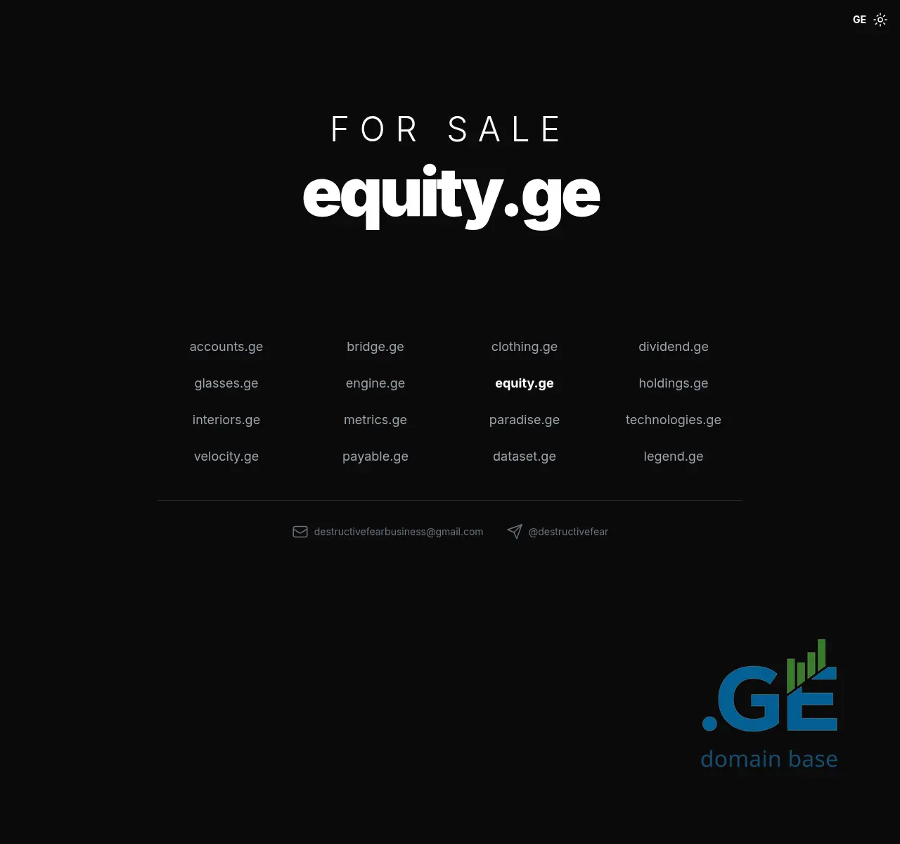 Screenshot of the site equity.ge at 2025-11-11