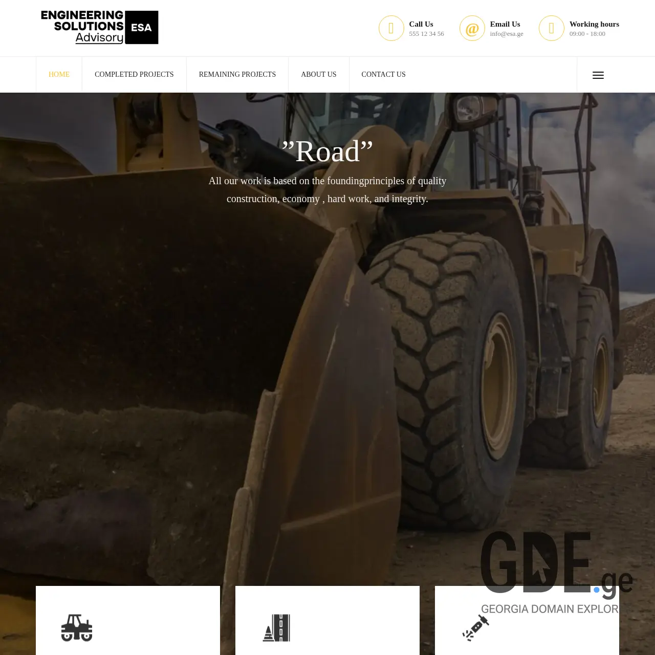 Screenshot of the site esa.ge at 2026-02-27