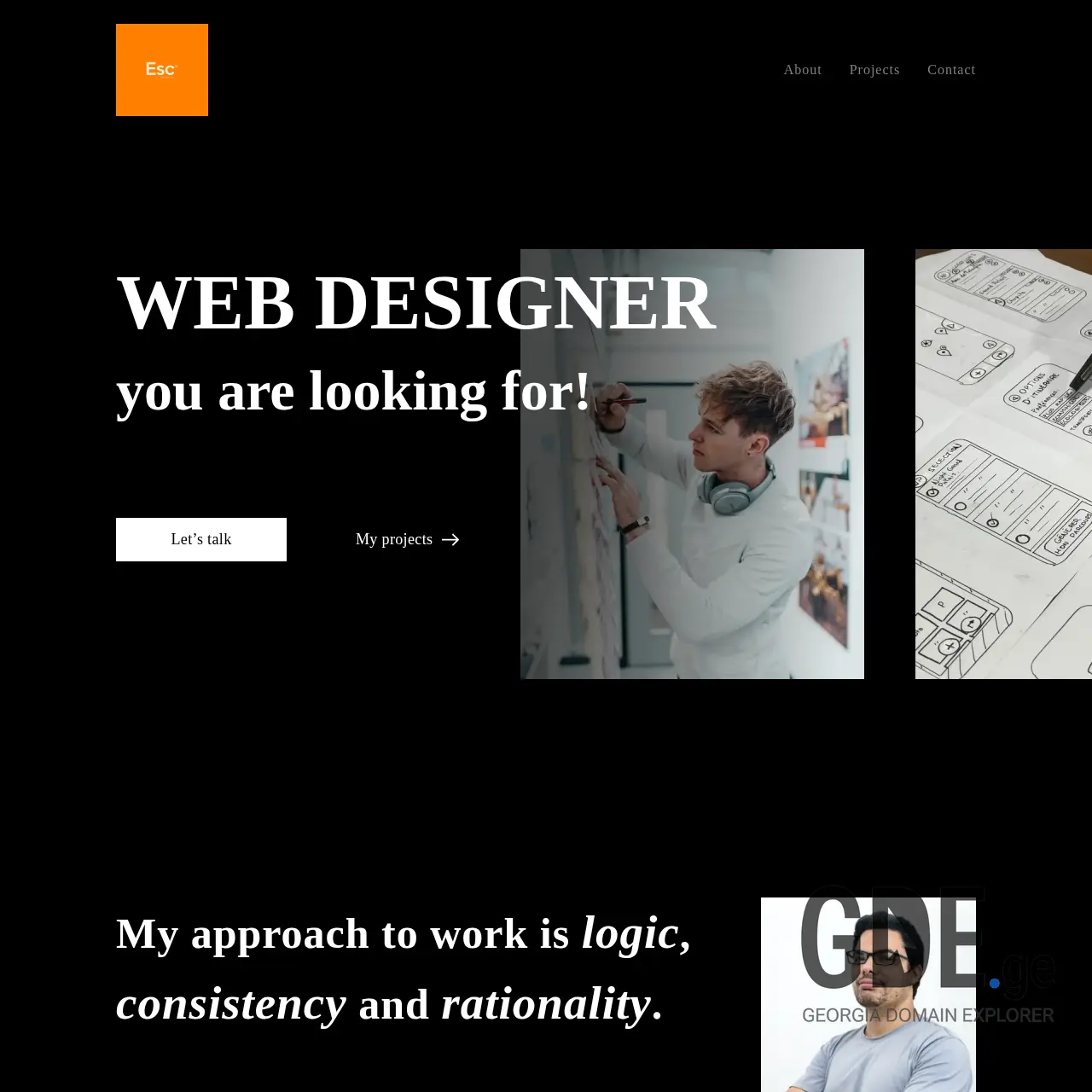 Screenshot of the site escgeo.ge at 2025-12-12