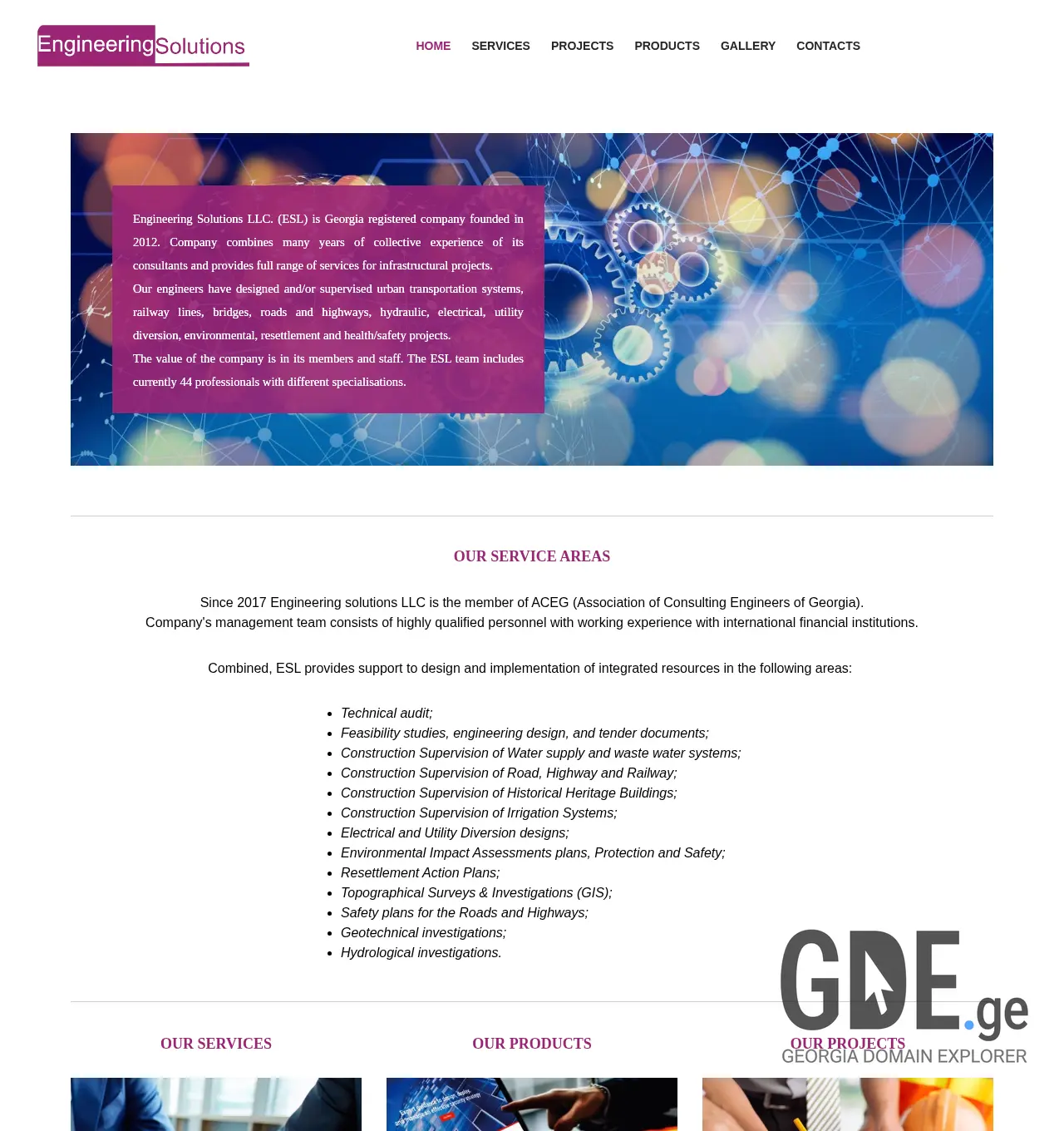 Screenshot of the site esl.ge at 2025-11-30