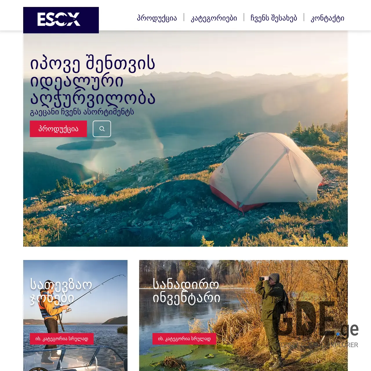 Screenshot of the site esox.ge at 2026-01-14